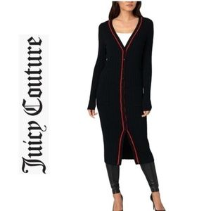 NWT JUICY COUTURE Black Duster Sweater Coat Jacket